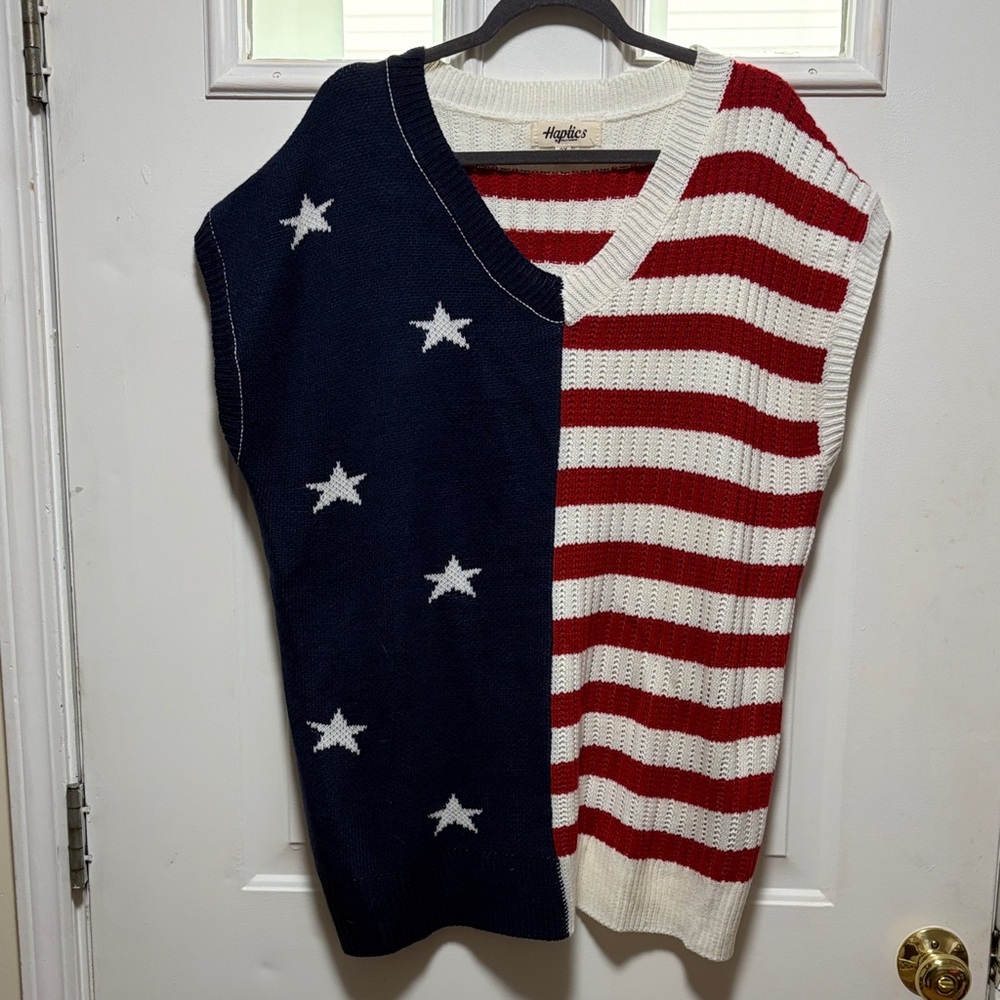 Haptics Americana V-Neck Sweater - Red, Navy & White